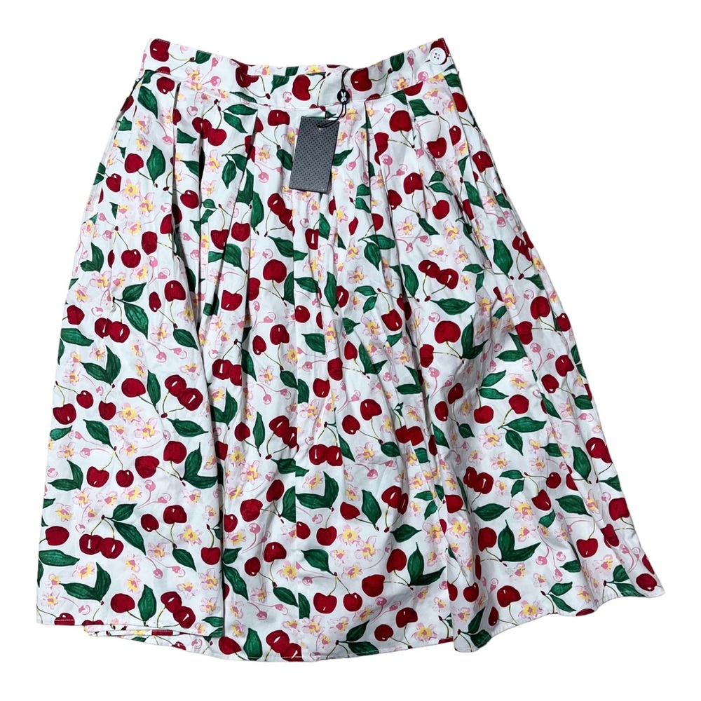 NWT Hell Bunny Yvette Cherries 50s Skirt Women’s Size S - Picture 4 of 7